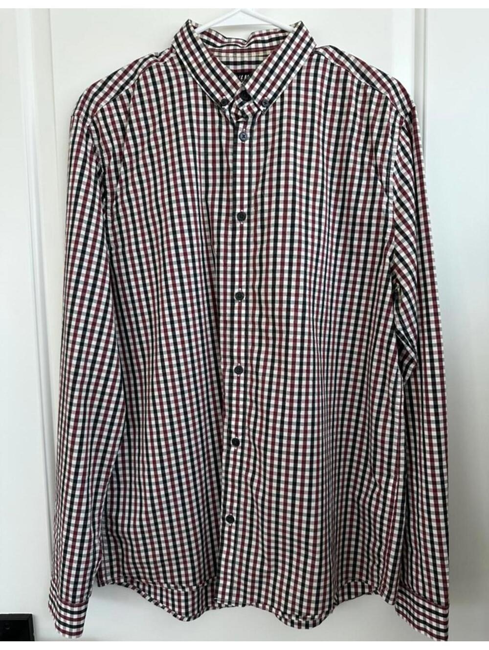H&M Check Shirt Red Black White Mens Large